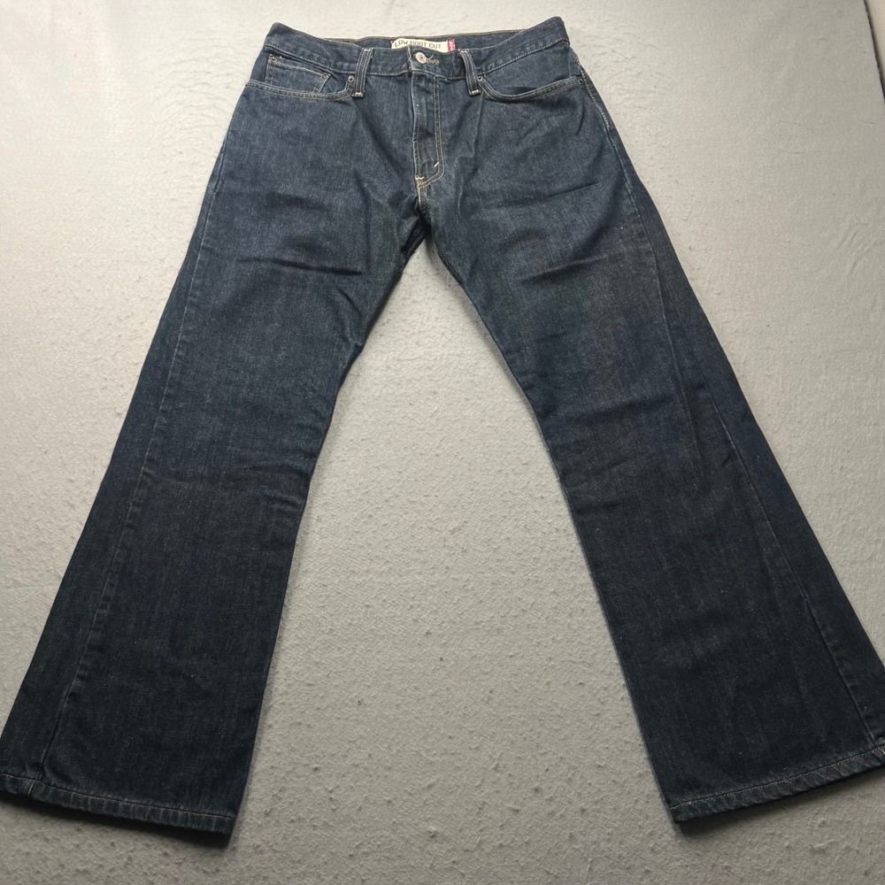 Vintage Levis 527 Low Boot Cut Jeans Mens 34x30 Dark Wash Blue Denim Slim Boot
